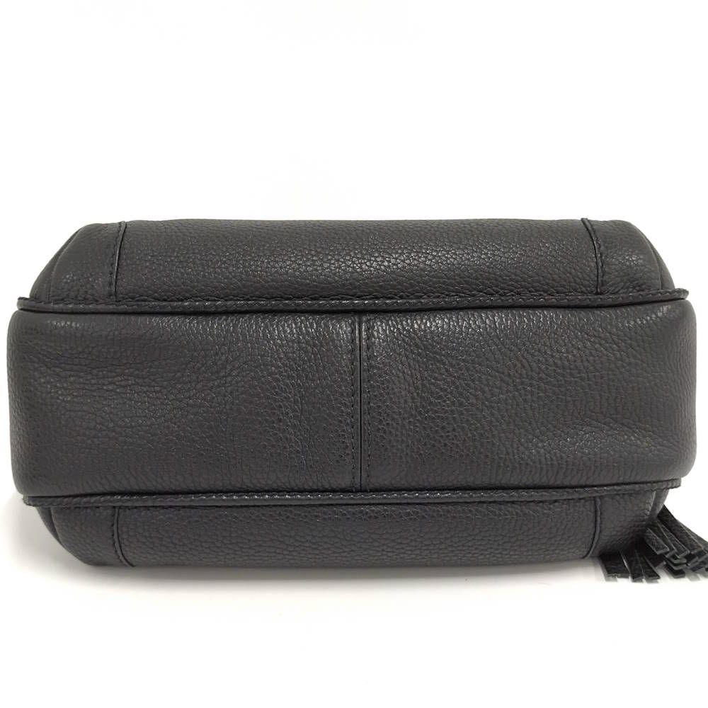Chanel Shoulder Bag Fringe Leather Black — view 8