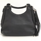 Chanel Shoulder Bag Fringe Leather Black — view 2
