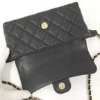 Chanel Quilted Waist Chain Bag Caviar Leather Black — view 8