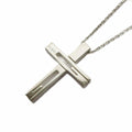 Gucci G Motif Cutout Cross Pendant Silver Colored