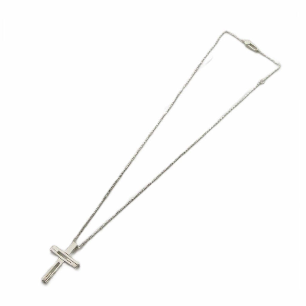 Gucci G Motif Cutout Cross Pendant Silver Colored — view 2