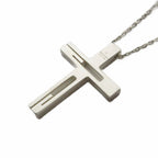 Gucci G Motif Cutout Cross Pendant Silver Colored — view 3