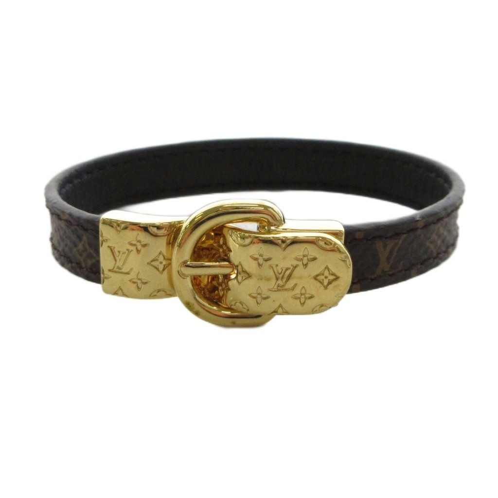 Louis Vuitton Bracelet Fascin' Your LV Bangle Leather Brown Gold Colored
