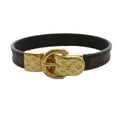 Louis Vuitton Bracelet Fascin' Your LV Bangle Leather Brown Gold Colored