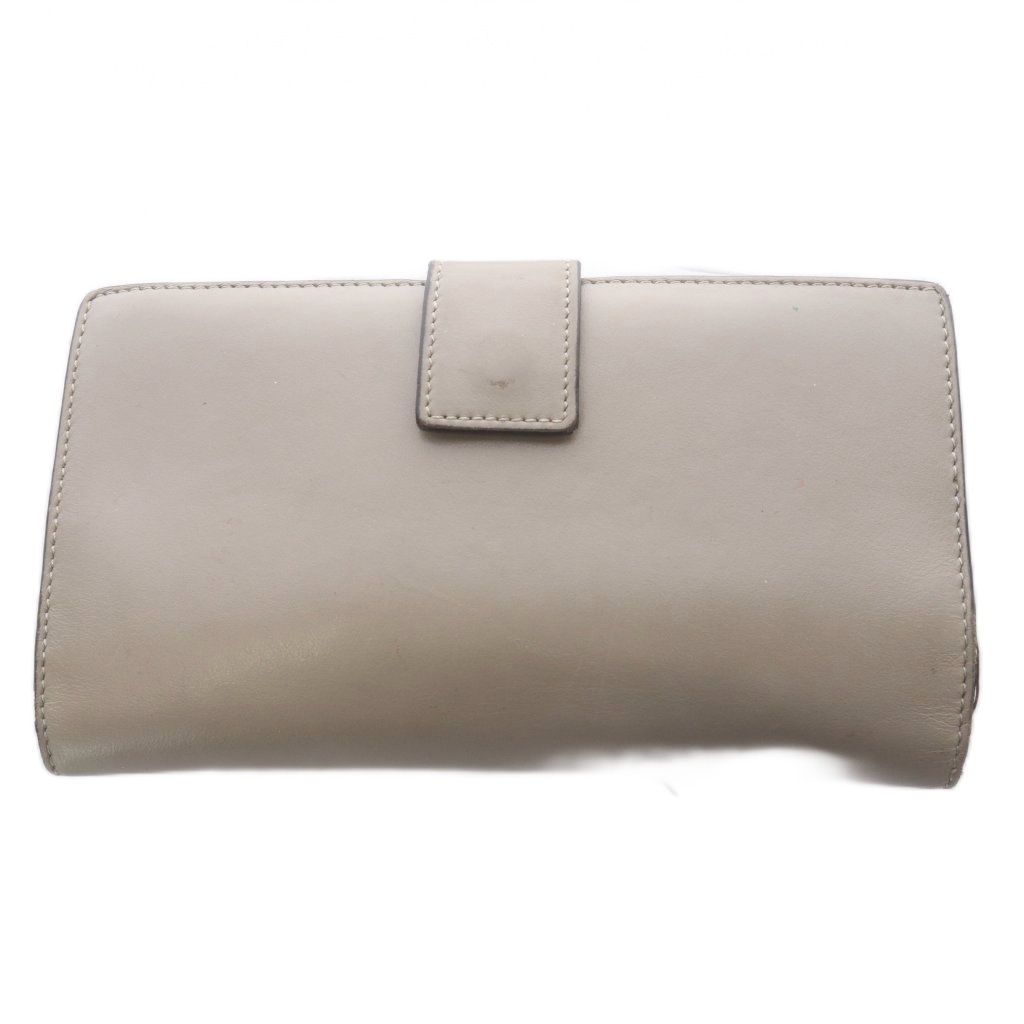 Fendi Peekaboo Selleria Wallet with Coin Purse Bifold Leather Turnlock Greige — view 2