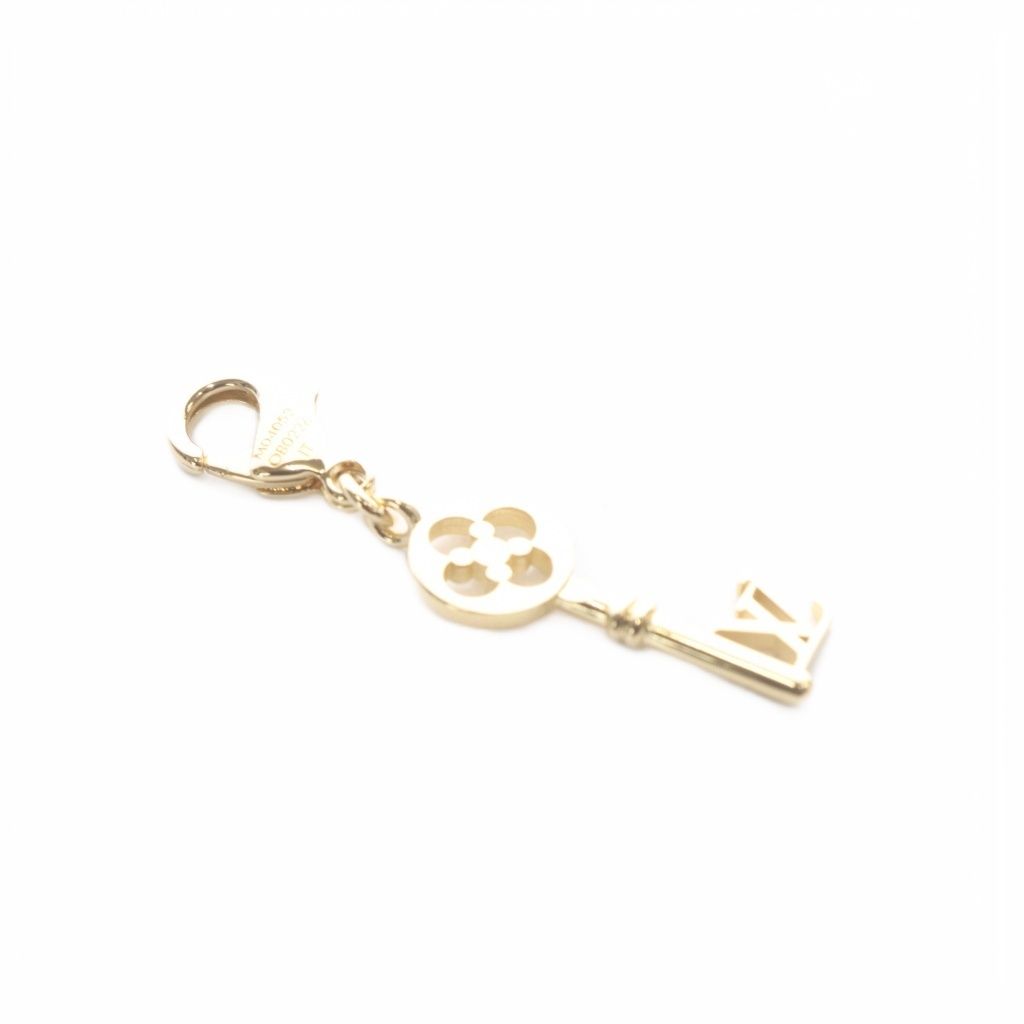 Louis Vuitton LV Charm Key Gold Colored Keychain — view 3