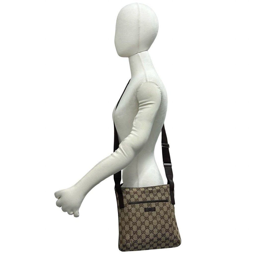 Gucci GG Pattern Canvas Logo Stamp Leather Mini Shoulder Bag Pochette Crossbody — view 2