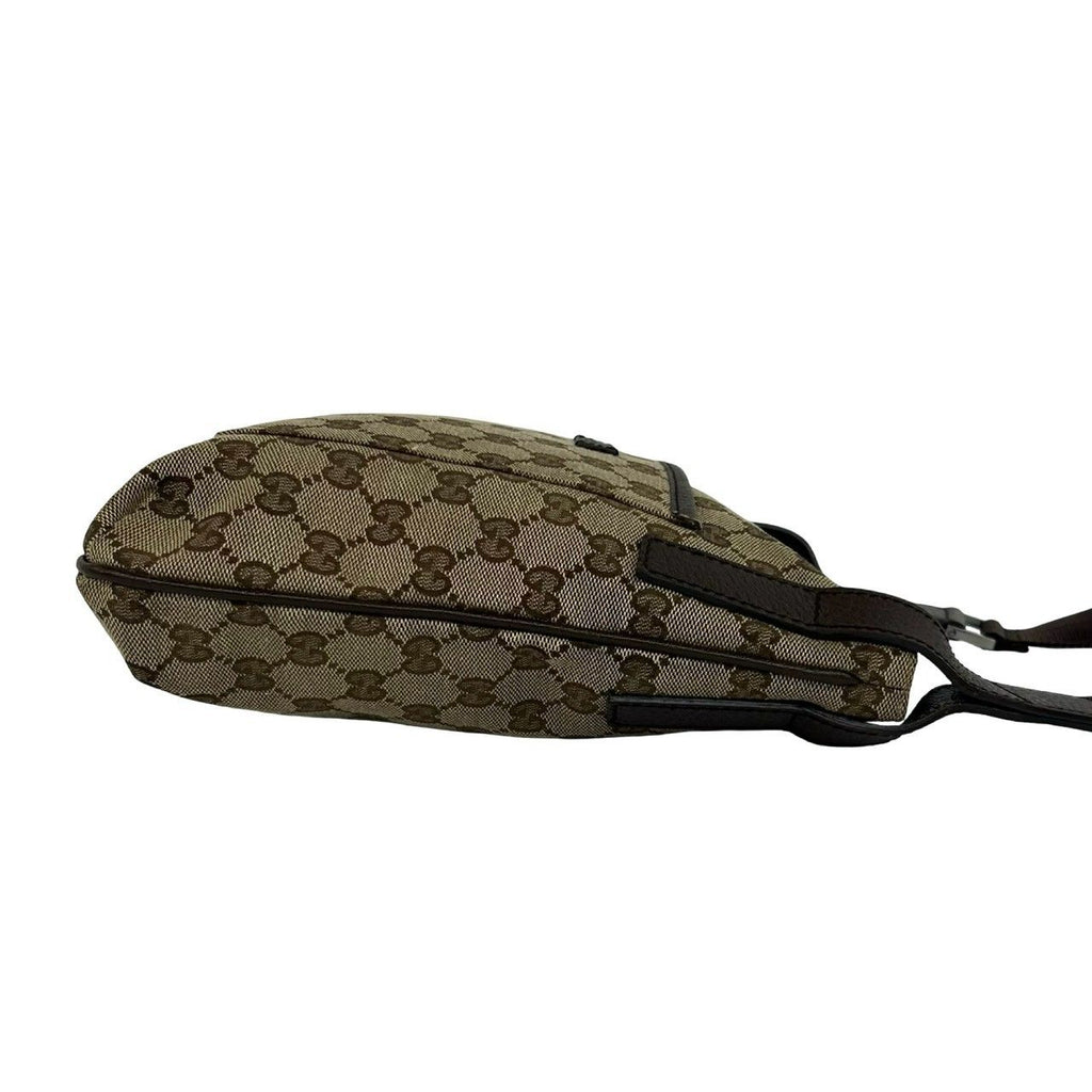 Gucci GG Pattern Canvas Logo Stamp Leather Mini Shoulder Bag Pochette Crossbody — view 6