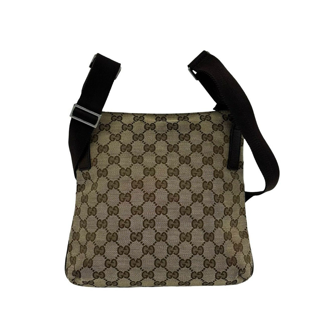 Gucci GG Pattern Canvas Logo Stamp Leather Mini Shoulder Bag Pochette Crossbody — view 3