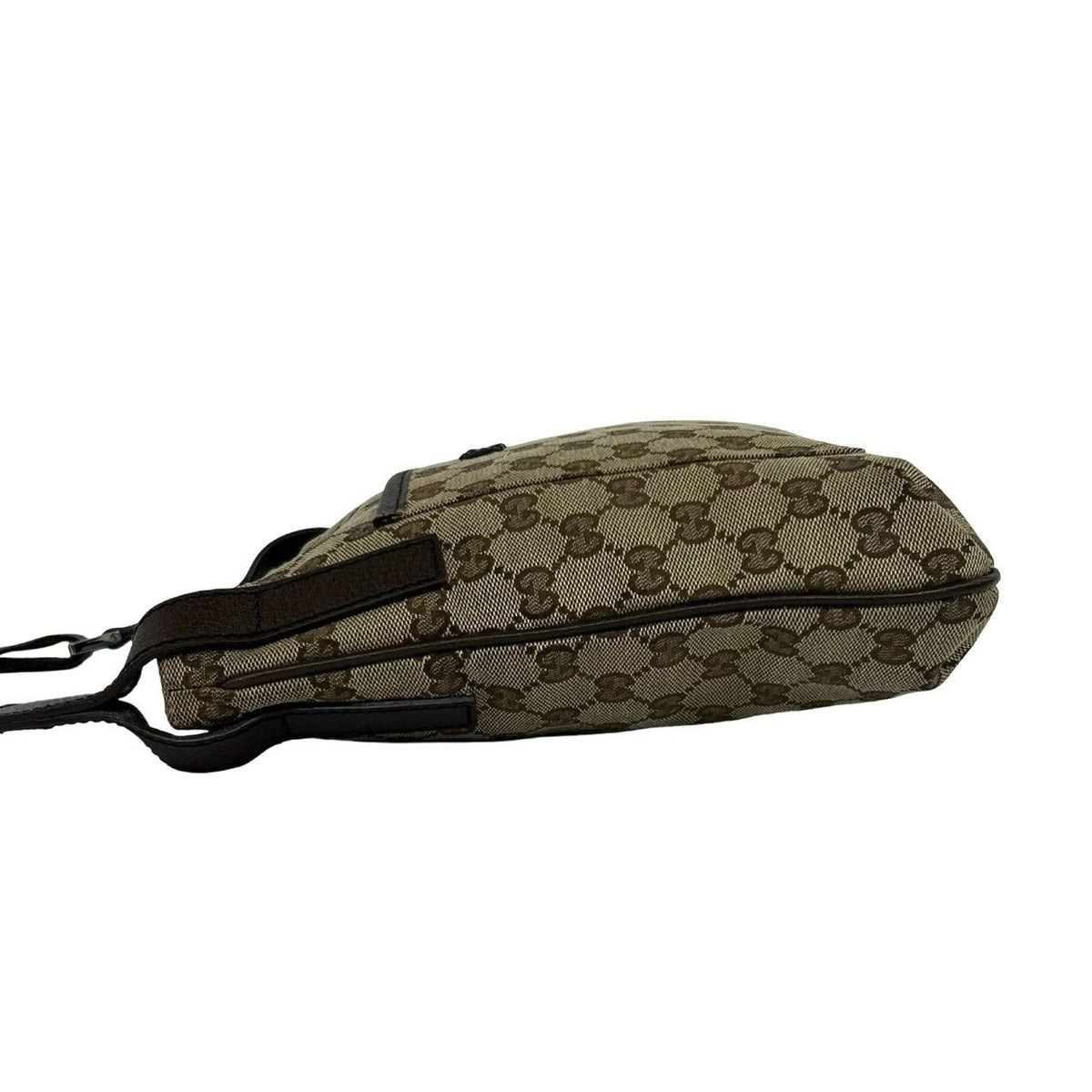 Gucci GG Pattern Canvas Logo Stamp Leather Mini Shoulder Bag Pochette Crossbody — view 5