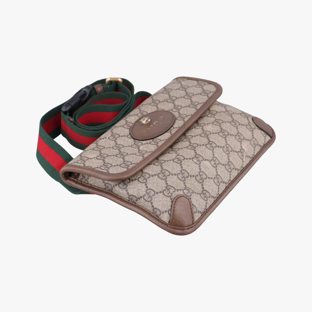 Gucci Neo Vintage GG Supreme Beige Brown Leather Handbag — view 5