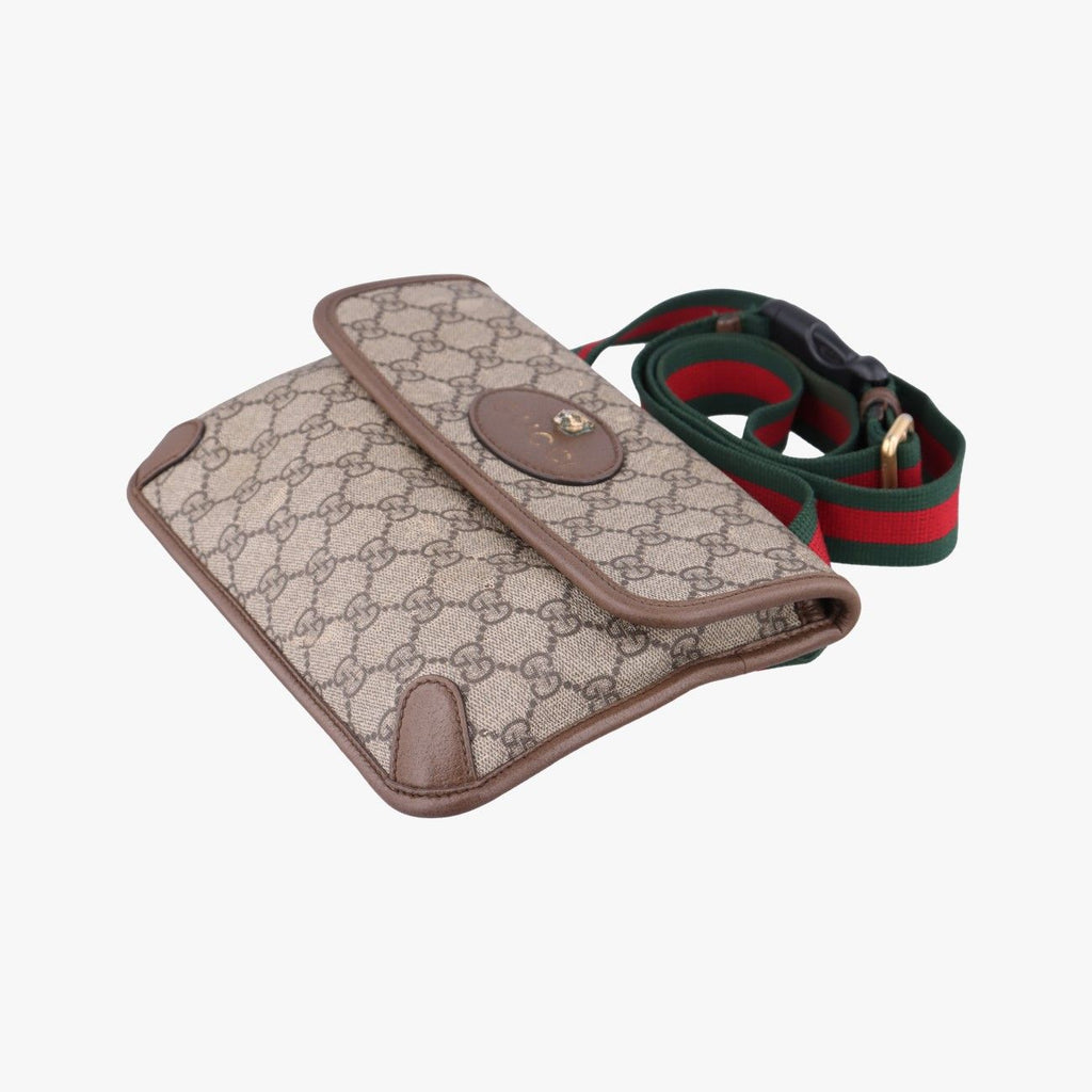 Gucci Neo Vintage GG Supreme Beige Brown Leather Handbag — view 4