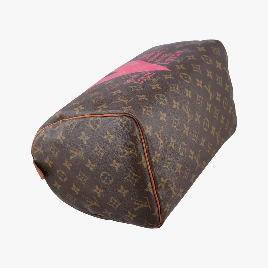 Louis Vuitton Speedy 30 Line Monogram Brown Pink Canvas Handbag — view 5