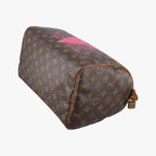 Louis Vuitton Speedy 30 Line Monogram Brown Pink Canvas Handbag — view 4