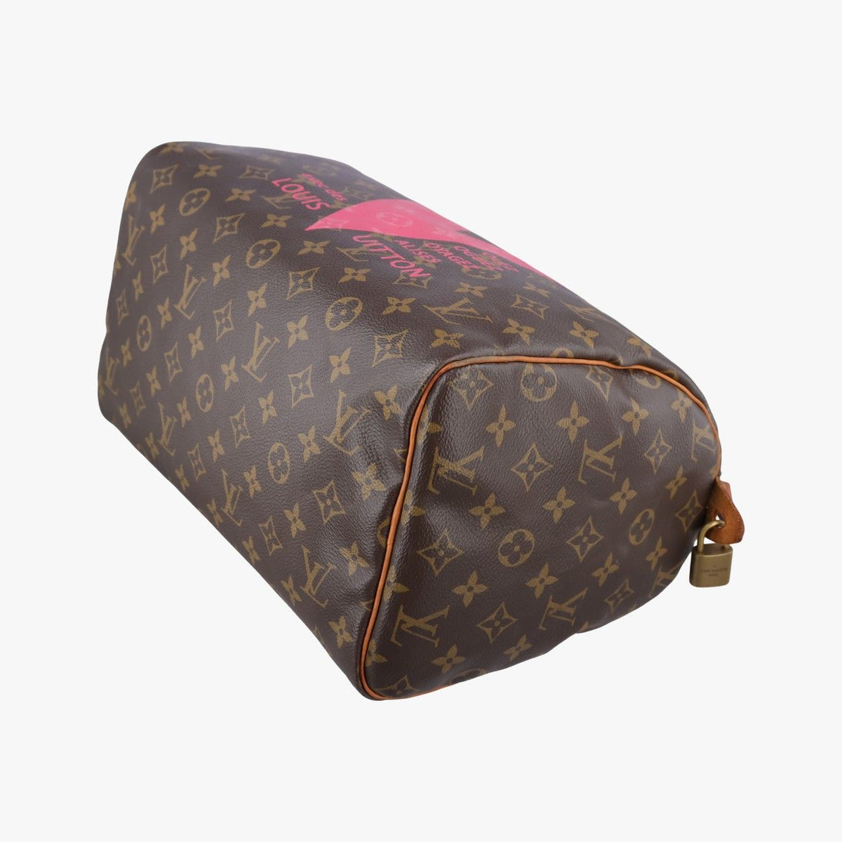 Louis Vuitton Speedy 30 Line Monogram Brown Pink Canvas Handbag — view 4