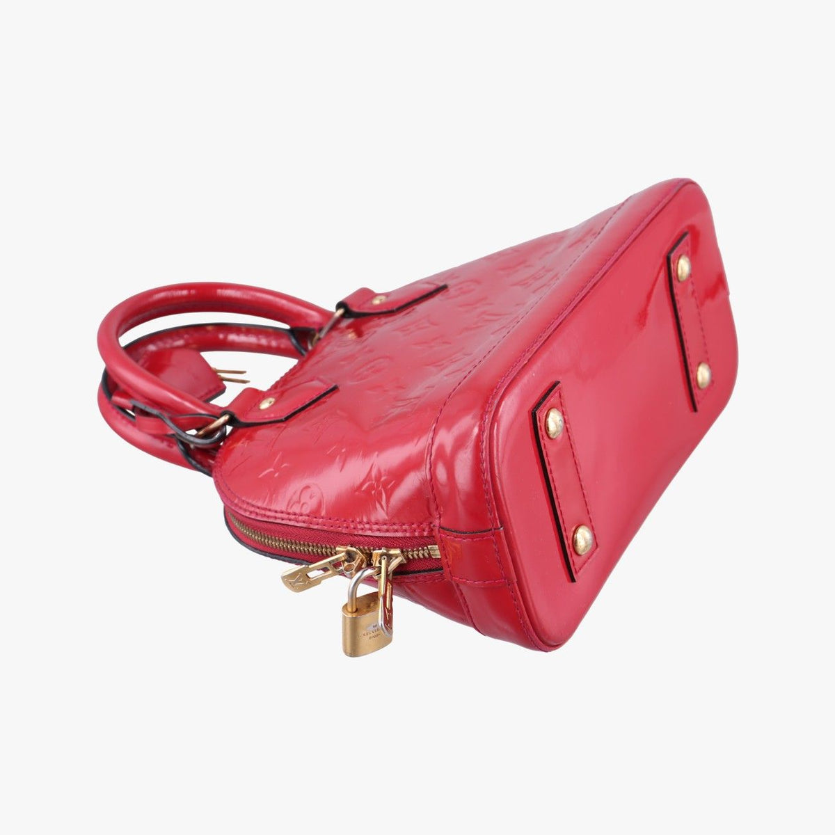 Louis Vuitton Alma BB Pomme D'amour Vernis Handbag — view 5