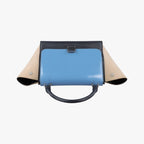 Celine Trapeze Blue Black Beige Leather Handbag — view 8
