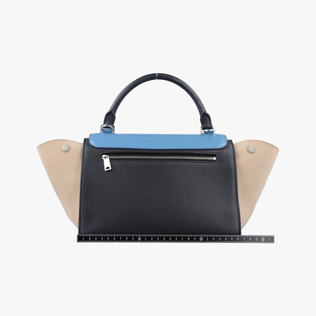 Celine Trapeze Blue Black Beige Leather Handbag — view 2