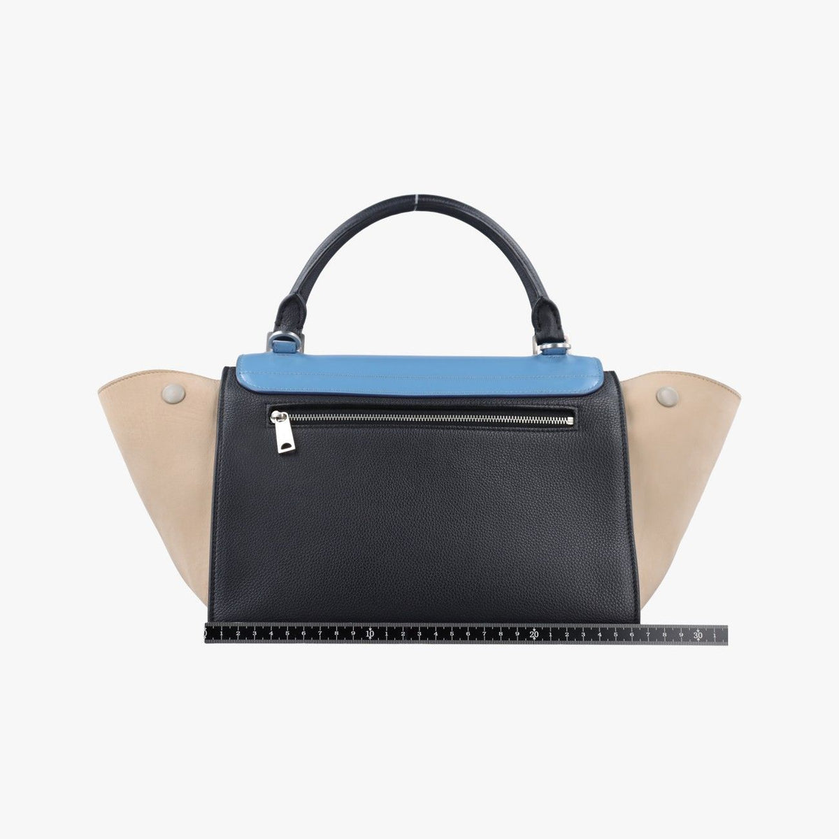 Celine Trapeze Blue Black Beige Leather Handbag — view 2