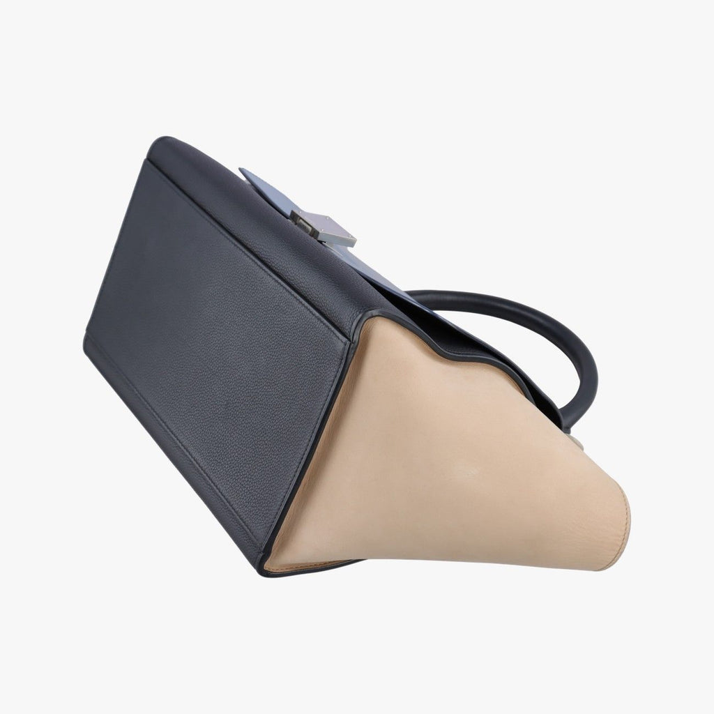 Celine Trapeze Blue Black Beige Leather Handbag — view 4