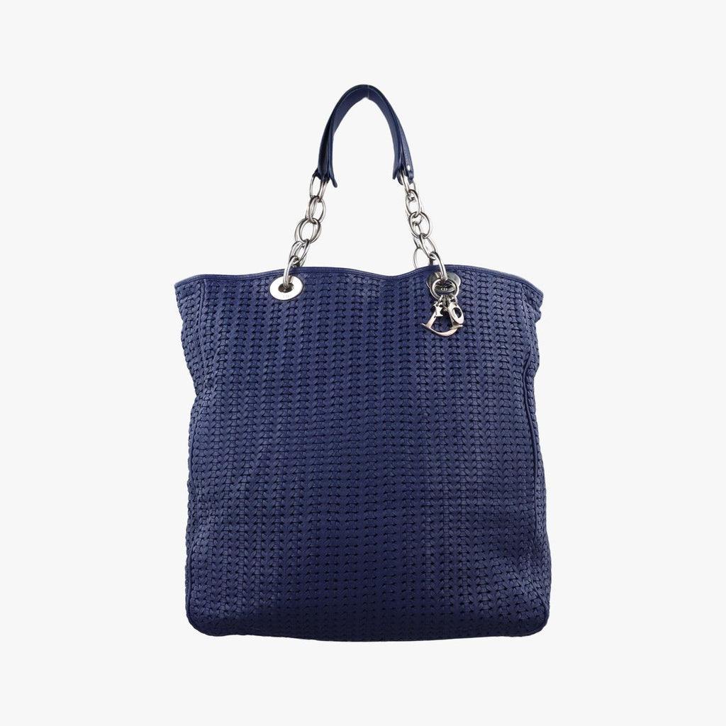 Dior Soft Lady Intrecciato Tote Bag Navy Lambskin