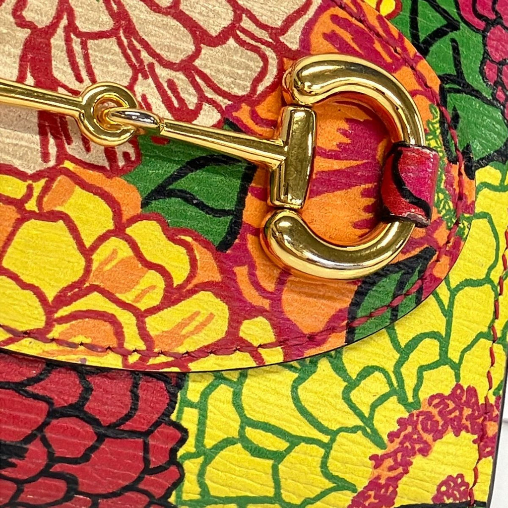Gucci Bifold Wallet Horsebit 1955 Pink Yellow Multi Floral Ken Scott of Mantero — view 8