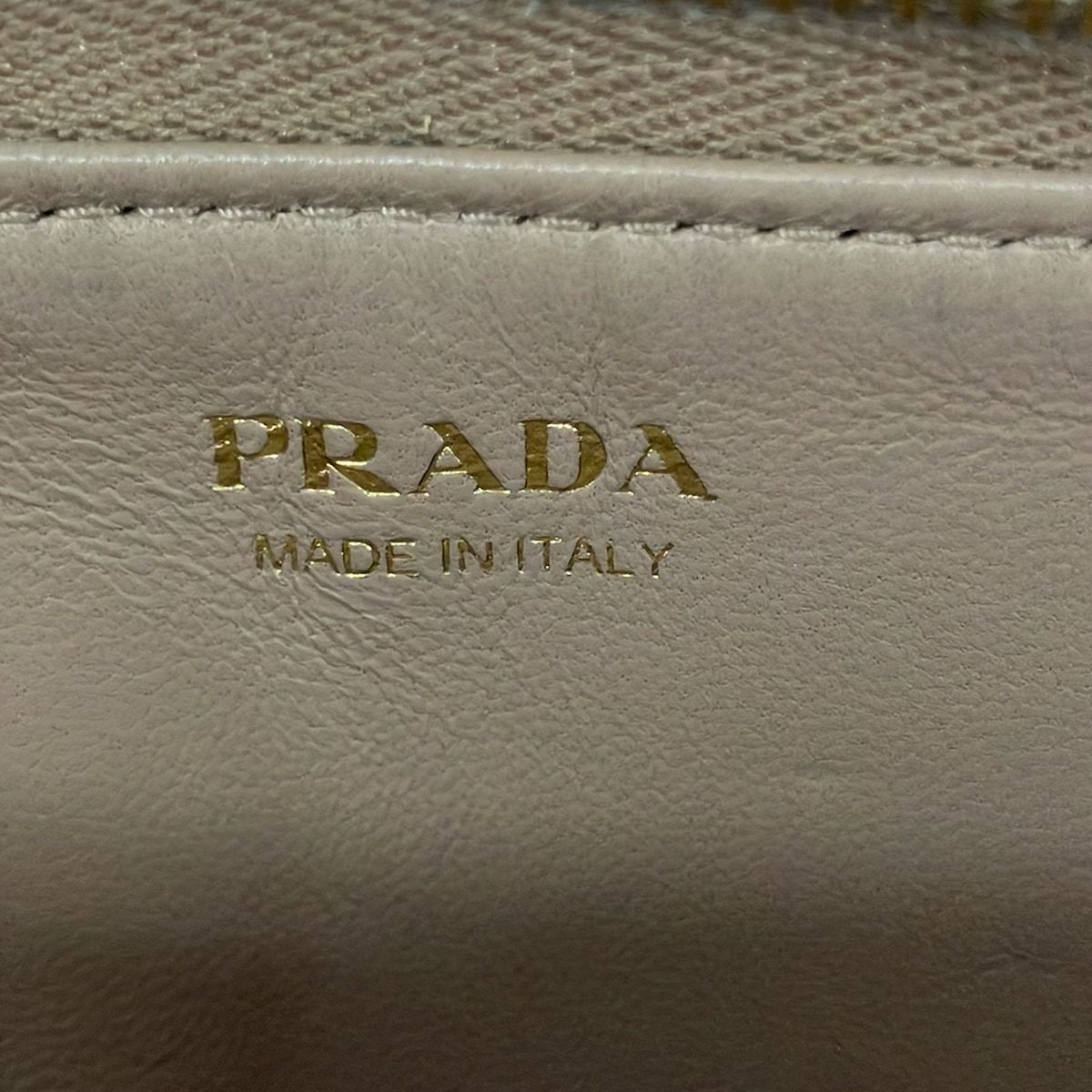 Prada Coin Purse Pink Beige L-shaped Zipper with Key Ring Leather — view 4
