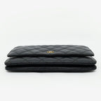 Chanel Quilted Chain Wallet Black Gold Caviar Leather Shoulder Bag — view 3