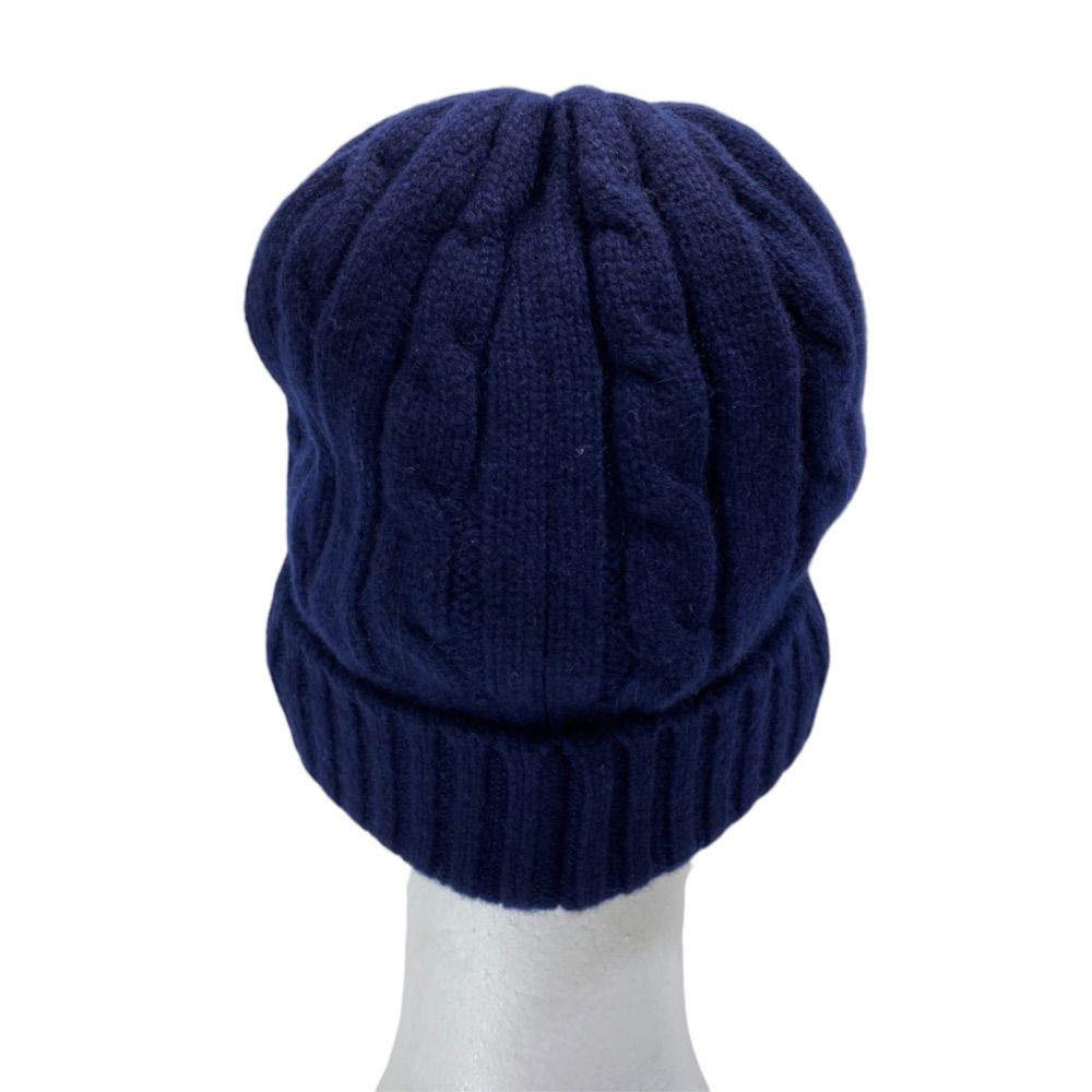 Celine Macadam Knit Cap Beanie Hat Cashmere Navy TU — view 3