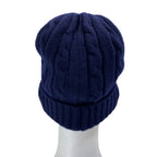 Celine Macadam Knit Cap Beanie Hat Cashmere Navy TU — view 3