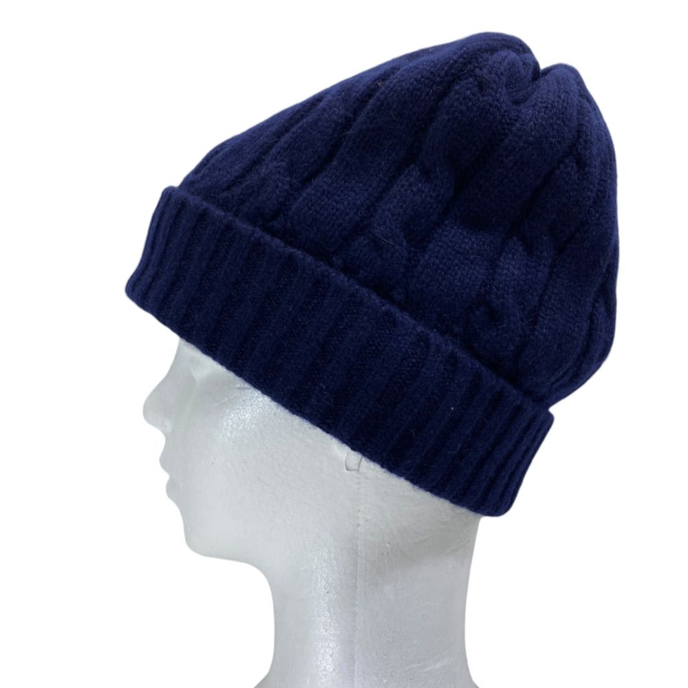 Celine Macadam Knit Cap Beanie Hat Cashmere Navy TU — view 2