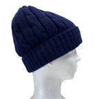 Celine Macadam Knit Cap Beanie Hat Cashmere Navy TU — view 4