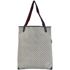 Gucci Vintage Sherry Line Micro GG Pattern Logo Leather Tote Bag Navy — view 3