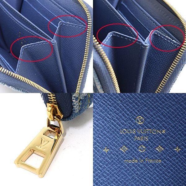 Louis Vuitton Zippy Coin Purse Card Case Monogram Denim Blue — view 6