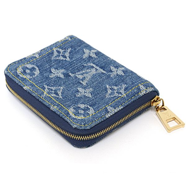 Louis Vuitton Zippy Coin Purse Card Case Monogram Denim Blue — view 4