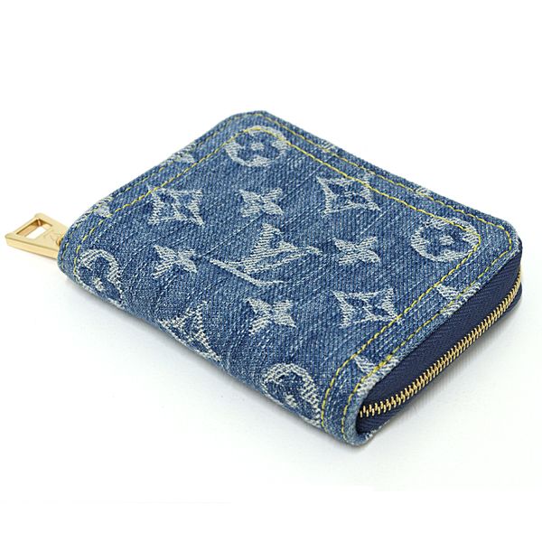 Louis Vuitton Zippy Coin Purse Card Case Monogram Denim Blue — view 5