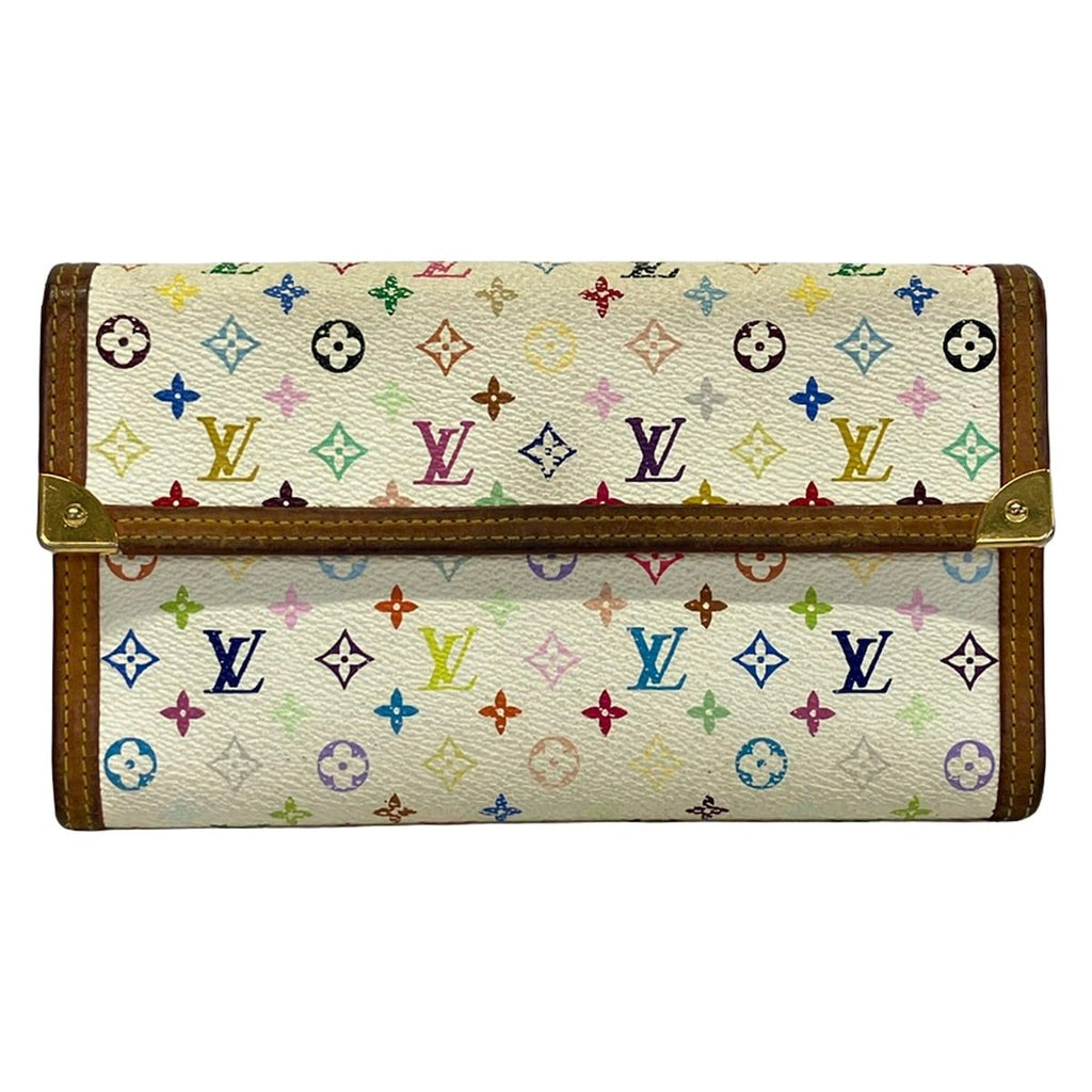 Louis Vuitton Wallet Monogram Multicolor Porte Tresor International Blanc