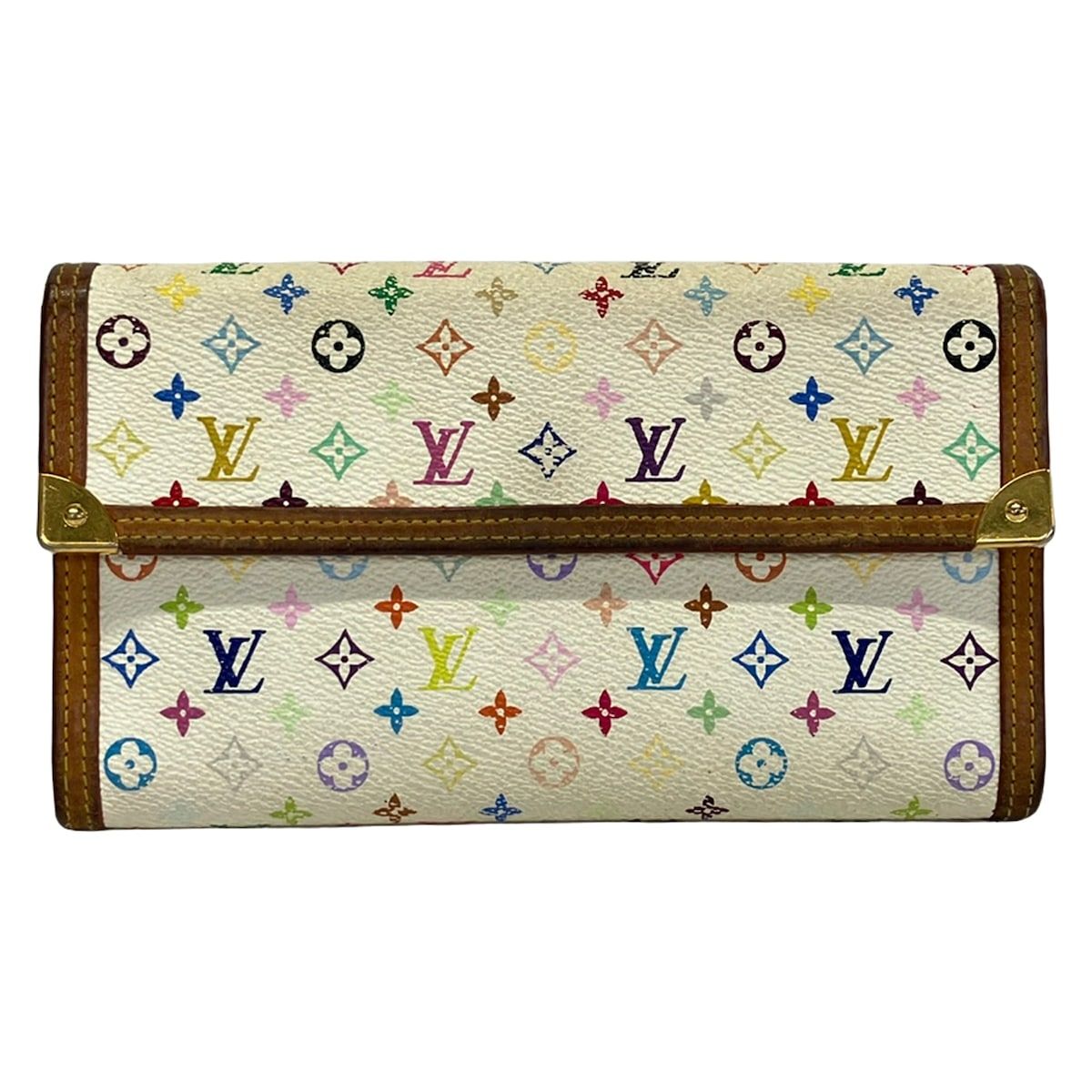 Louis Vuitton Wallet Monogram Multicolor Porte Tresor International Blanc