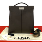 Fendi Peekaboo Light Leather 2-Way Shoulder Bag Brown