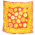 Chanel Scarf Logo CC Chain All Over Print Red