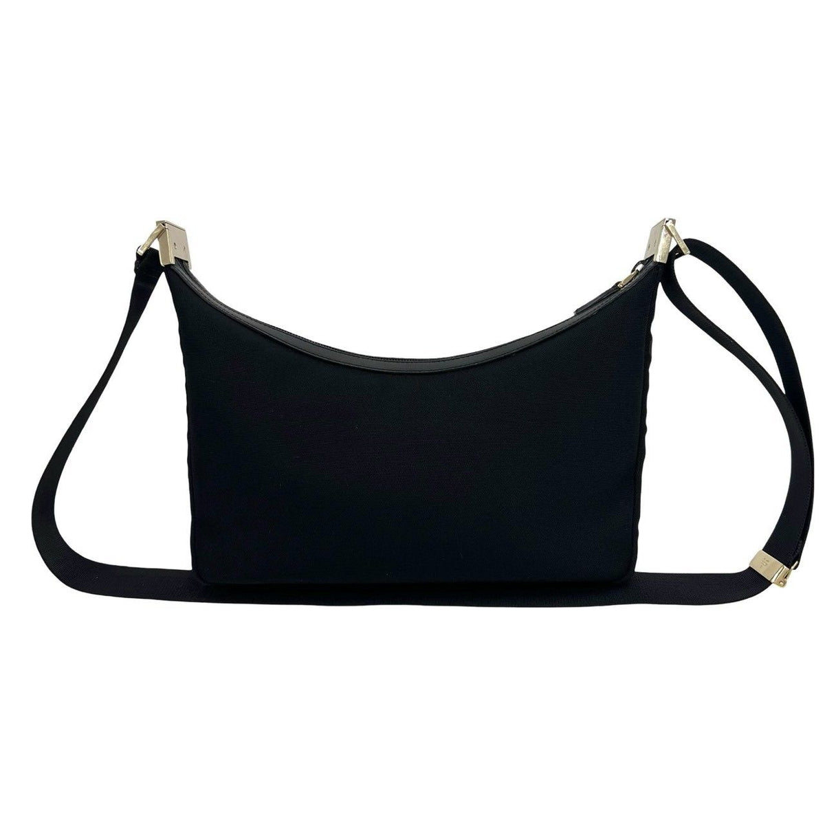 Gucci Logo Canvas Leather Mini Shoulder Bag Pochette Crossbody Black — view 3