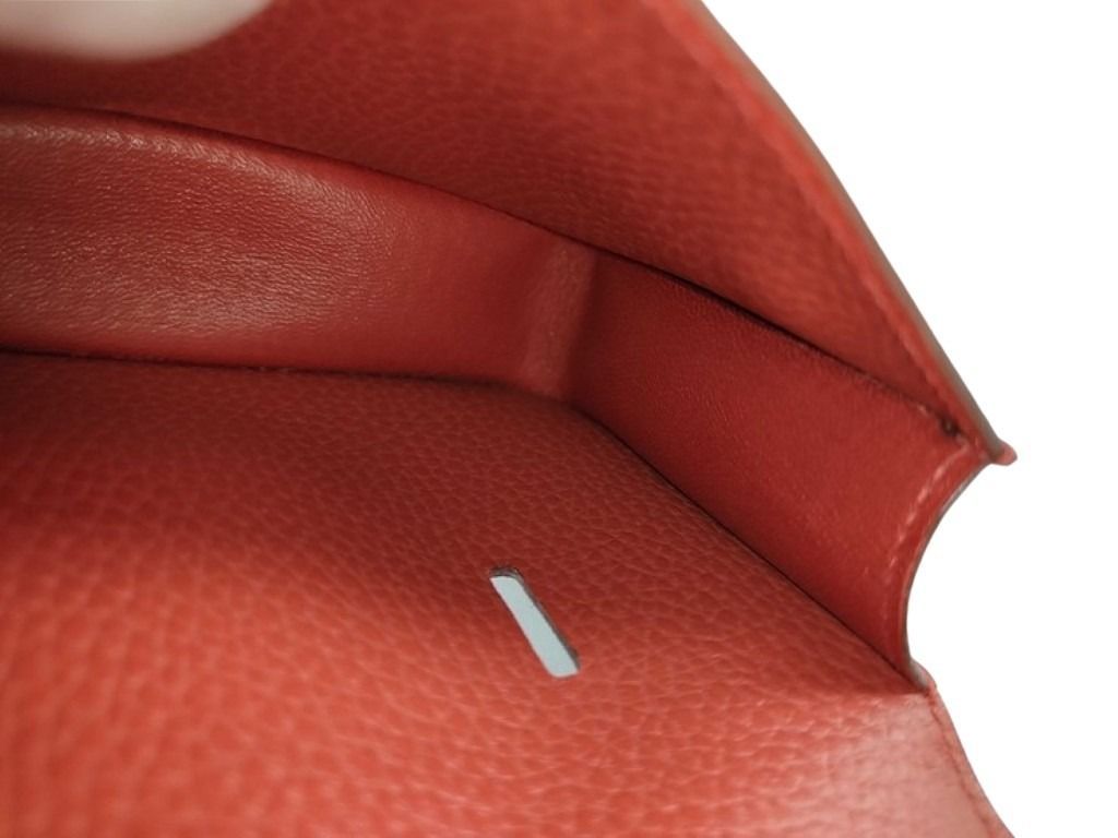Hermes Waist Bag Pochette Green Red Leather Gold — view 7