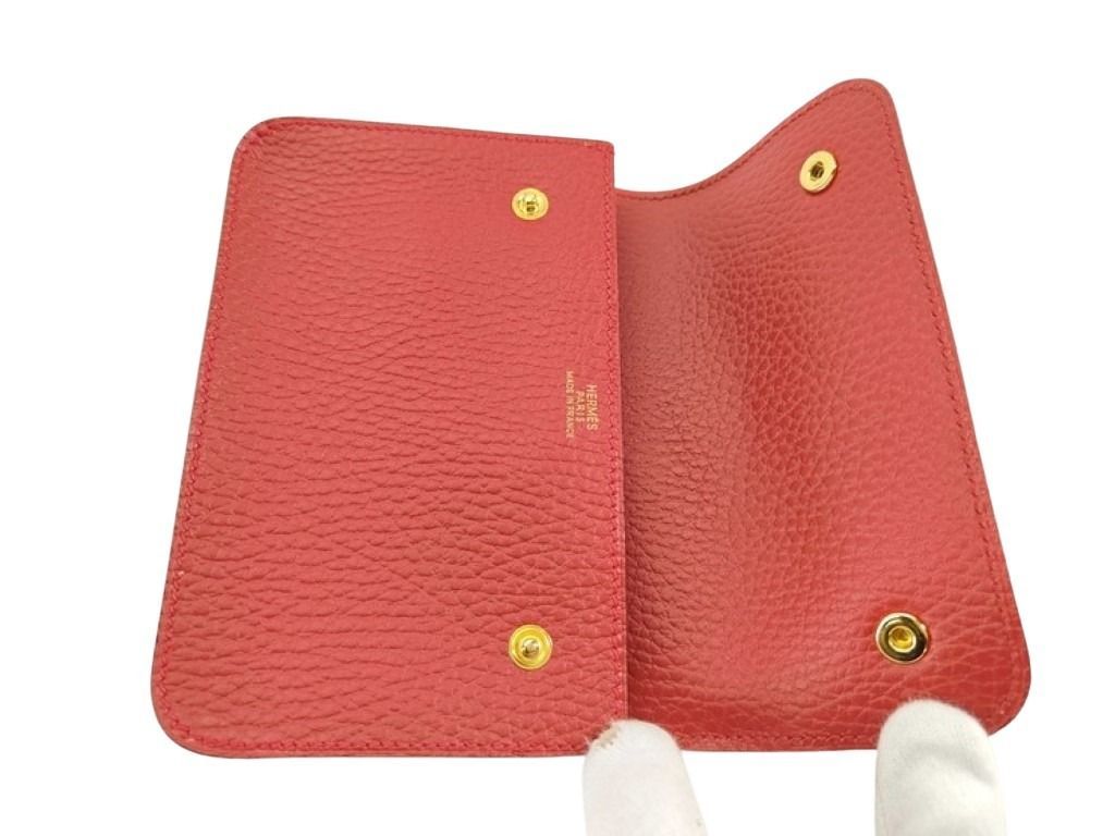 Hermes Waist Bag Pochette Green Red Leather Gold — view 5