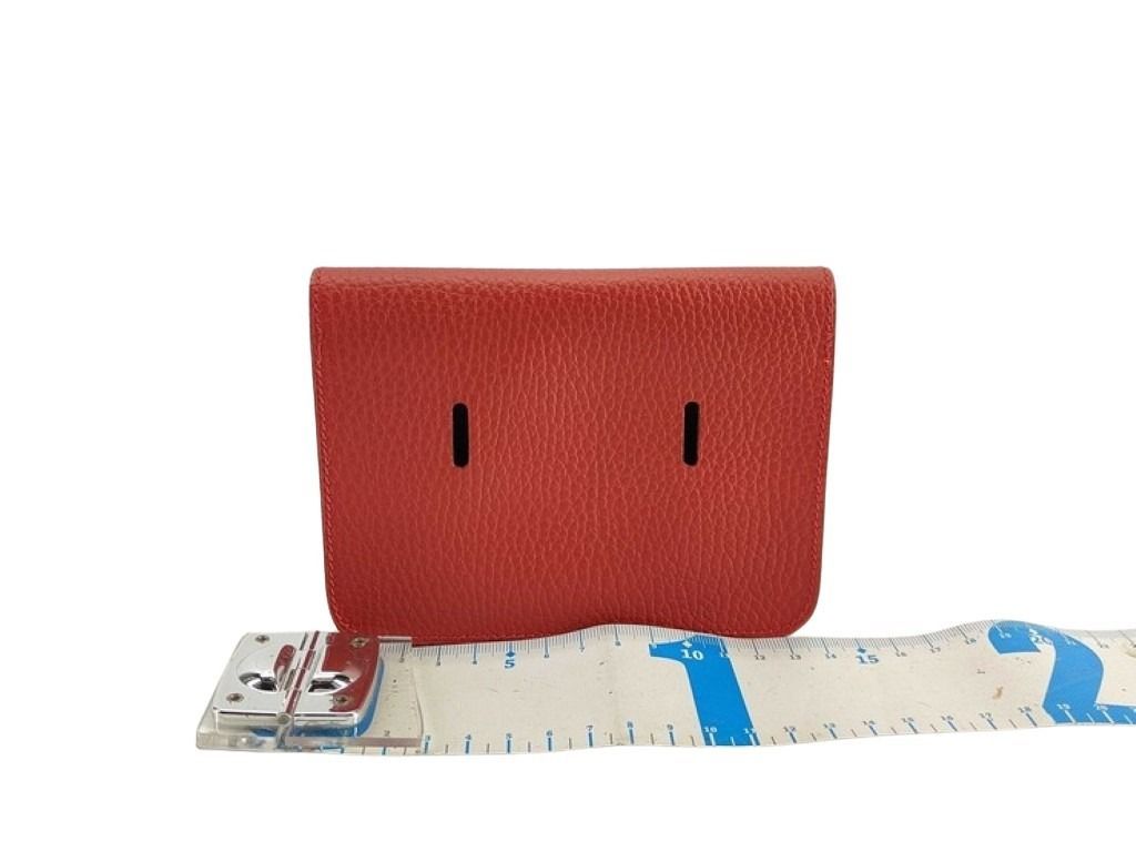 Hermes Waist Bag Pochette Green Red Leather Gold — view 2