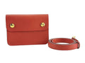 Hermes Waist Bag Pochette Green Red Leather Gold