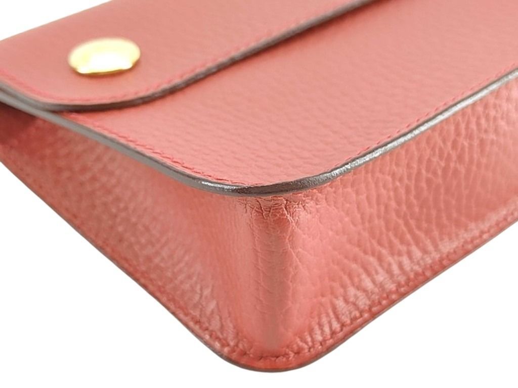 Hermes Waist Bag Pochette Green Red Leather Gold — view 4