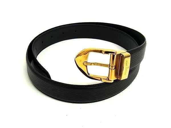 Louis Vuitton Belt Epi Ceinture Classic Noir Leather Gold