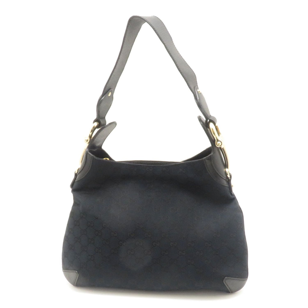 Gucci GG Black Canvas Leather Handbag