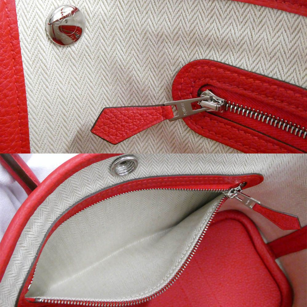 Hermes Neo Garden 23 Rouge Ladue Negonda Silver Handbag — view 6