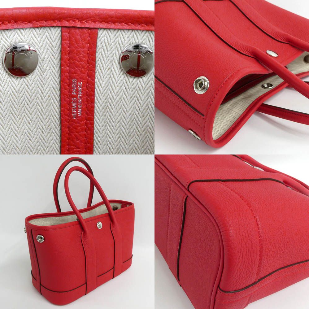 Hermes Neo Garden 23 Rouge Ladue Negonda Silver Handbag — view 8
